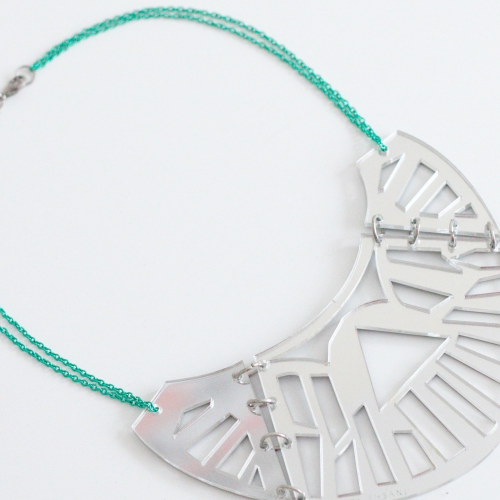 Melody Ehsani Mirrored Geometric Statement Collar… - image 1